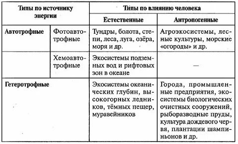 Гетеротрофные экосистемы