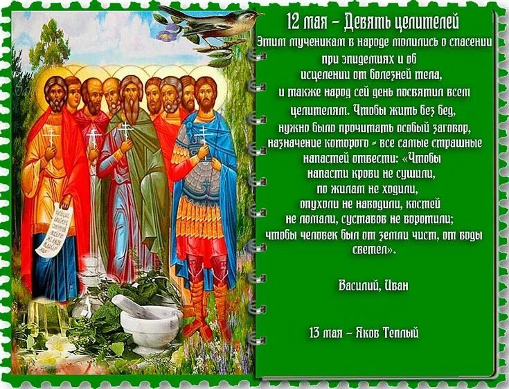 12 мая православный праздник. Девять Целителей народный праздник. Народный календарь девять Целителей. День 9 Целителей 12 мая. 12 Мая девять Целителей народный календарь.