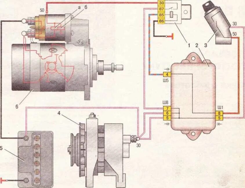 Ваз не включается стартер. Электросхема стартера ВАЗ 2106. Схема включения стартера ВАЗ 2107 инжектор. Реле стартера 2109. Реле стартера ВАЗ 2106 схема.