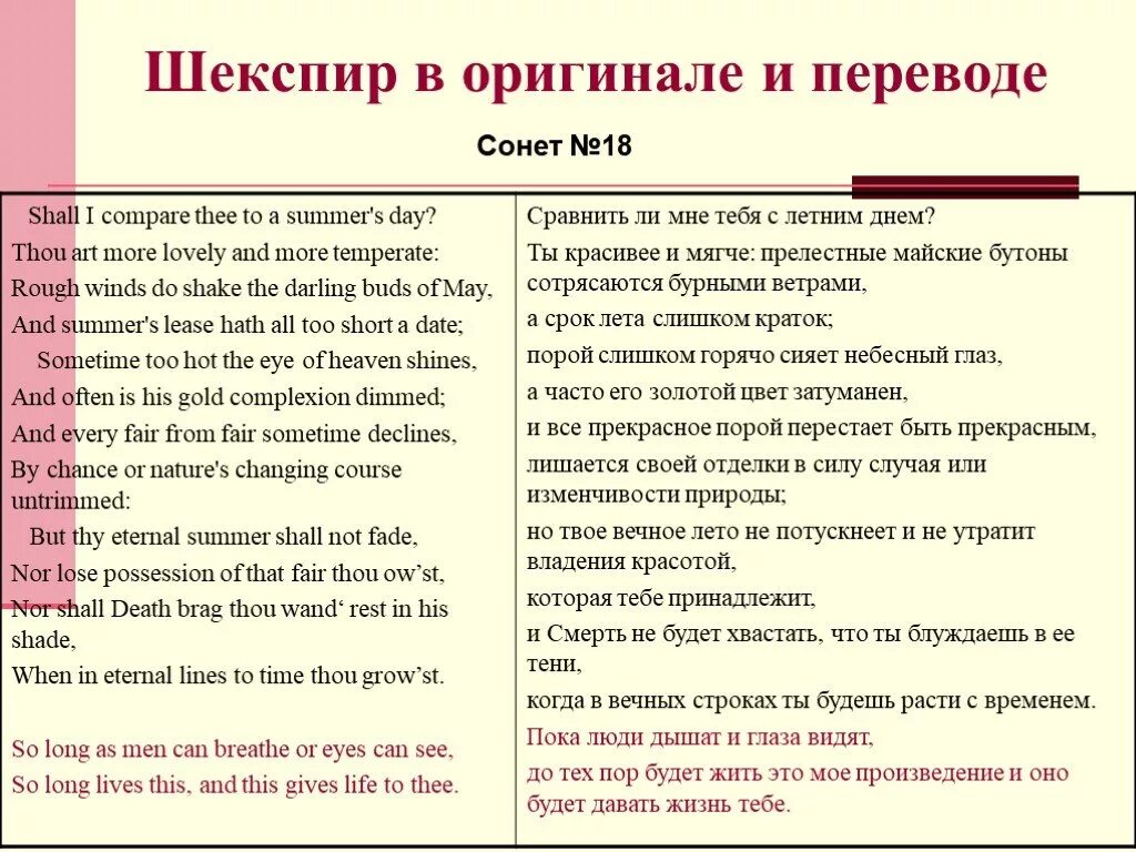 Шекспира на английском языке с переводом