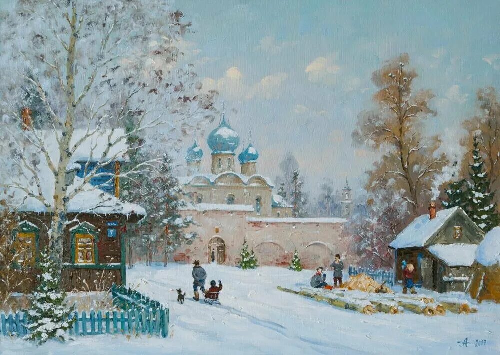 Зима в творчестве художников. Александр александровский торжок зимний. александр александровский - торжок. русь. художник александр александровский. художник александр александровский картины зима.