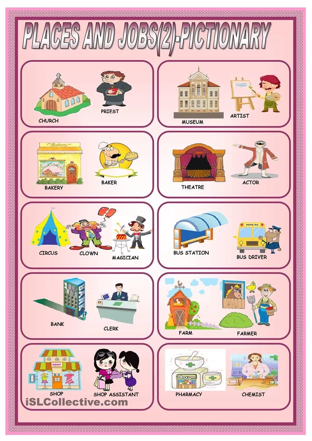 Job work exercises. Places and jobs pictionary. places and professions. professions and places for kids. игра professions and places.