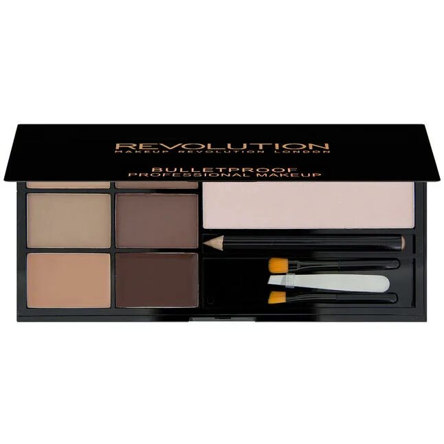 Тени для бровей мейкап революшен. Revolution косметика палетка для бровей. Revolution Makeup Brow Kit оттенок. Палетка теней для бровей революшн.