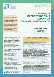 Предоставление социальных пособий малоимущим гражданам