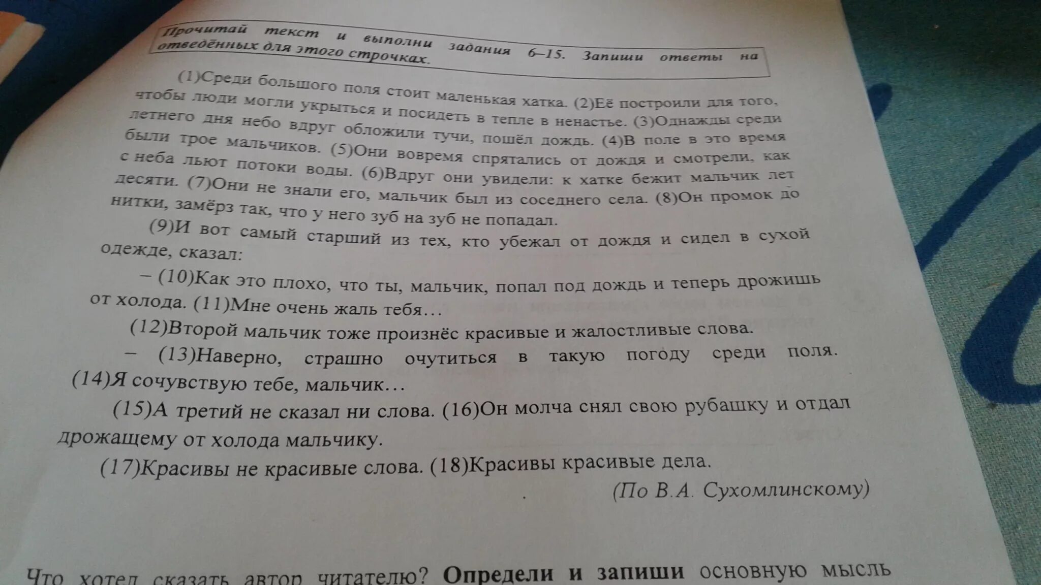 Текст хатка среди большого поля. Среди поля стоит маленькая хатка. Основная мысль текста среди большого поля стоит маленькая хатка. План среди большого поля стоит маленькая хатка. Задания с ответами основная мысль 4 класс.