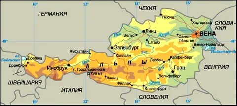 Какие страны на территории альп