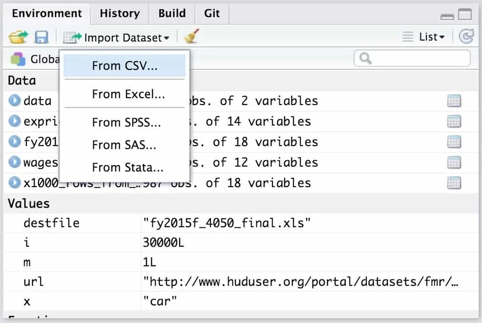 R datasets