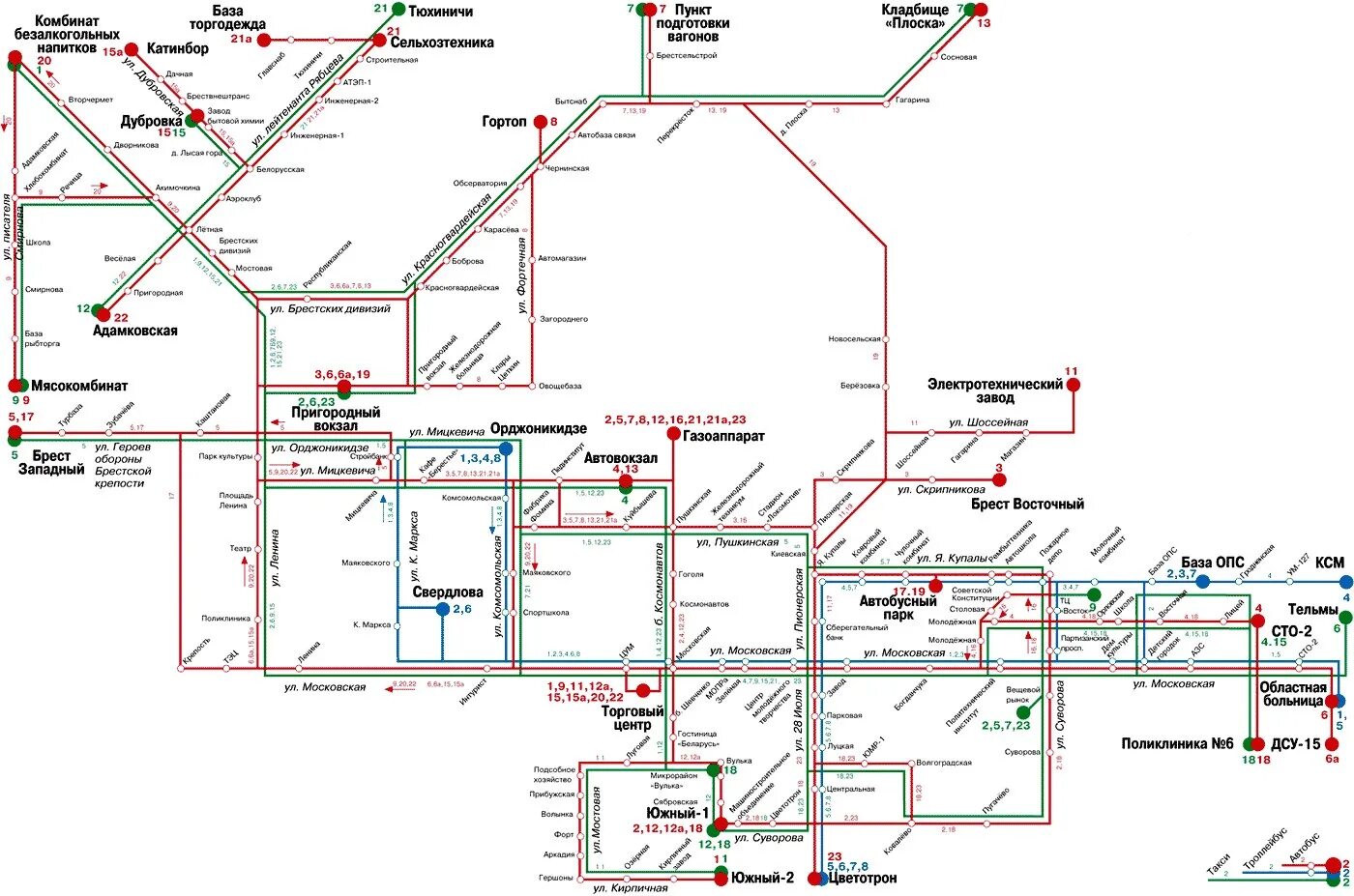 Карта с автобусными остановками. Брест схема городского транспорта. Автобусные маршруты Бреста на карте. Схема движения автобусов Брест. Схема троллейбуса Брест.
