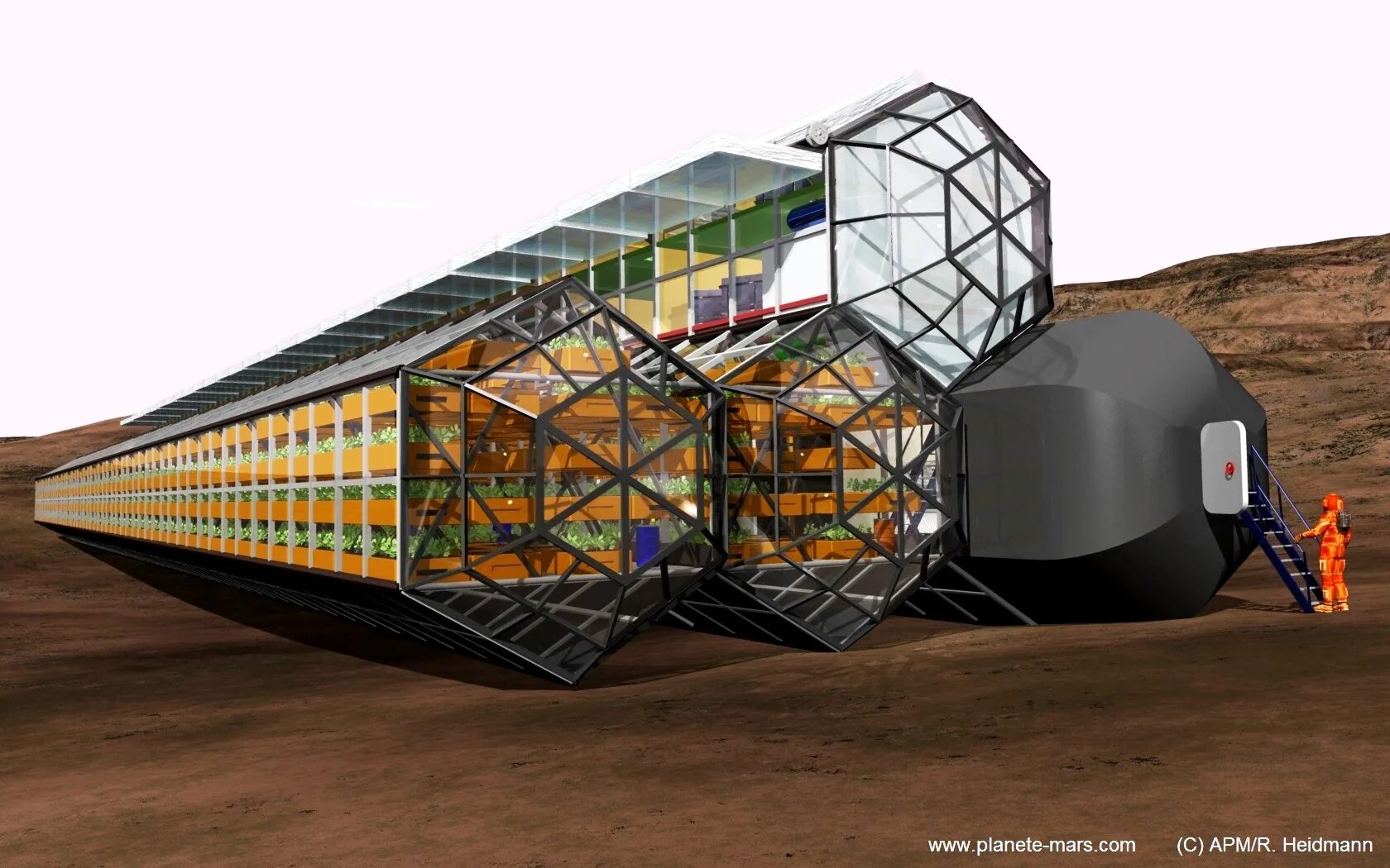 Марсианские контейнеры мир. Марс колонизация оранжерея. Жилой модуль на Марсе. Космический жилой модуль. Космическая теплица.
