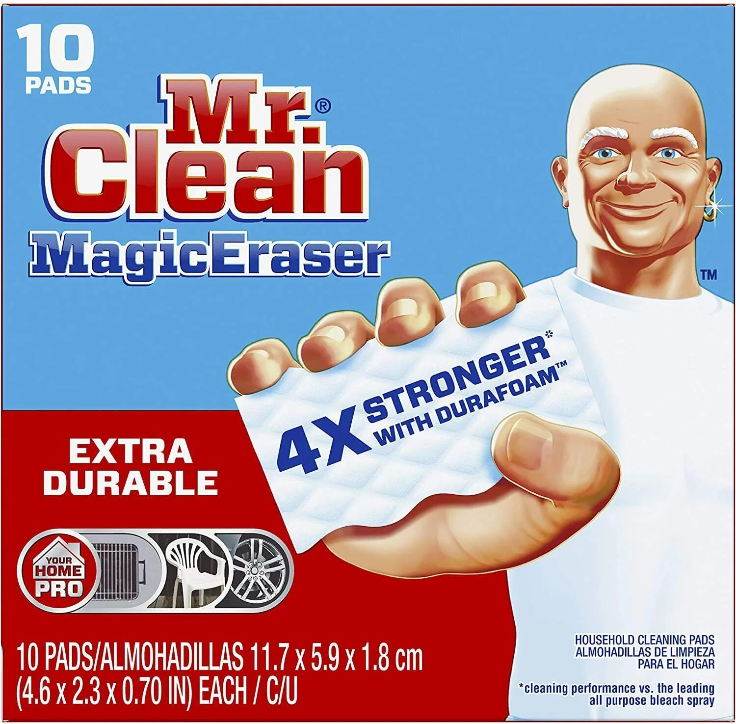 Волшебный ластик. Ластика mr. clean. американская реклама чистящих средств. extra clean.