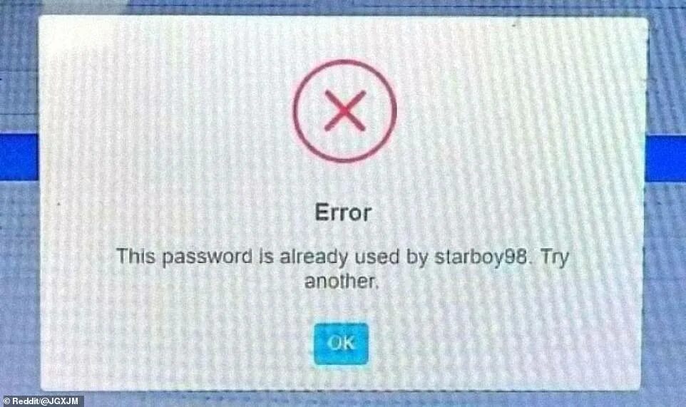 Me is already in use. Этот пароль уже использует Starboy. Этот пароль использует starboy98. Already used.