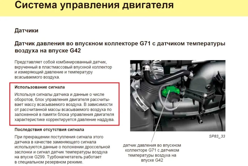 Избыточное давление в системе двигателя