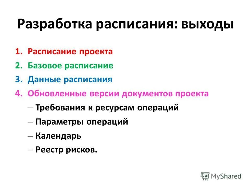 Какова особенность процесса разработки расписания проекта Исходные данные для разработки расписания презентация онлайн