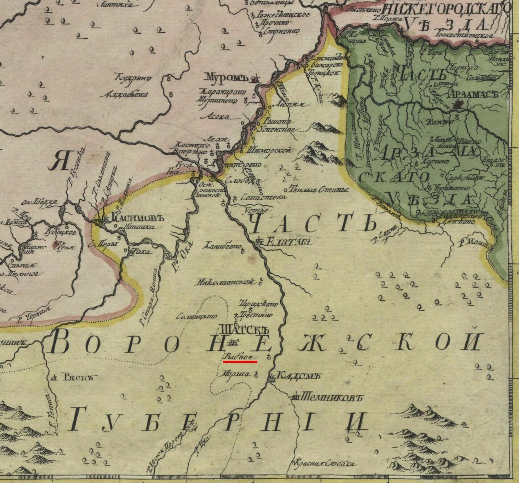 Какого губернии в года. Московская Губерния 1745 год. Карта Московской губернии 1745. Ардатовский уезд Нижегородская Губерния 18 век. Фонд 570 опись 10 Лукояновский уезд.