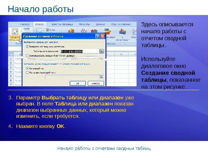 Сводная отчетность новгородская область finsvod1. Окно для создания сводной таблицы. Начало работы. Диалоговое окно в сводной таблице фото. Начинаем работу.