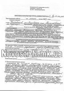 Протокол вскрытия перитонит