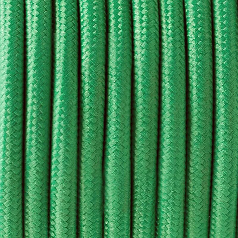 Текстильный кабель 2*0,75 арт Cab.m04. Aux Cable 1m в тканевой оплетке Green Yida. Basic кабель тканевая Оплетка зеленый. Провод в декоративной оплетке.