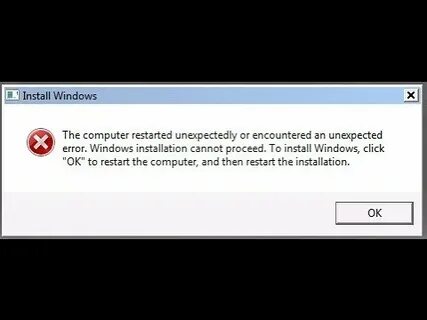 The installer has encountered an unexpected