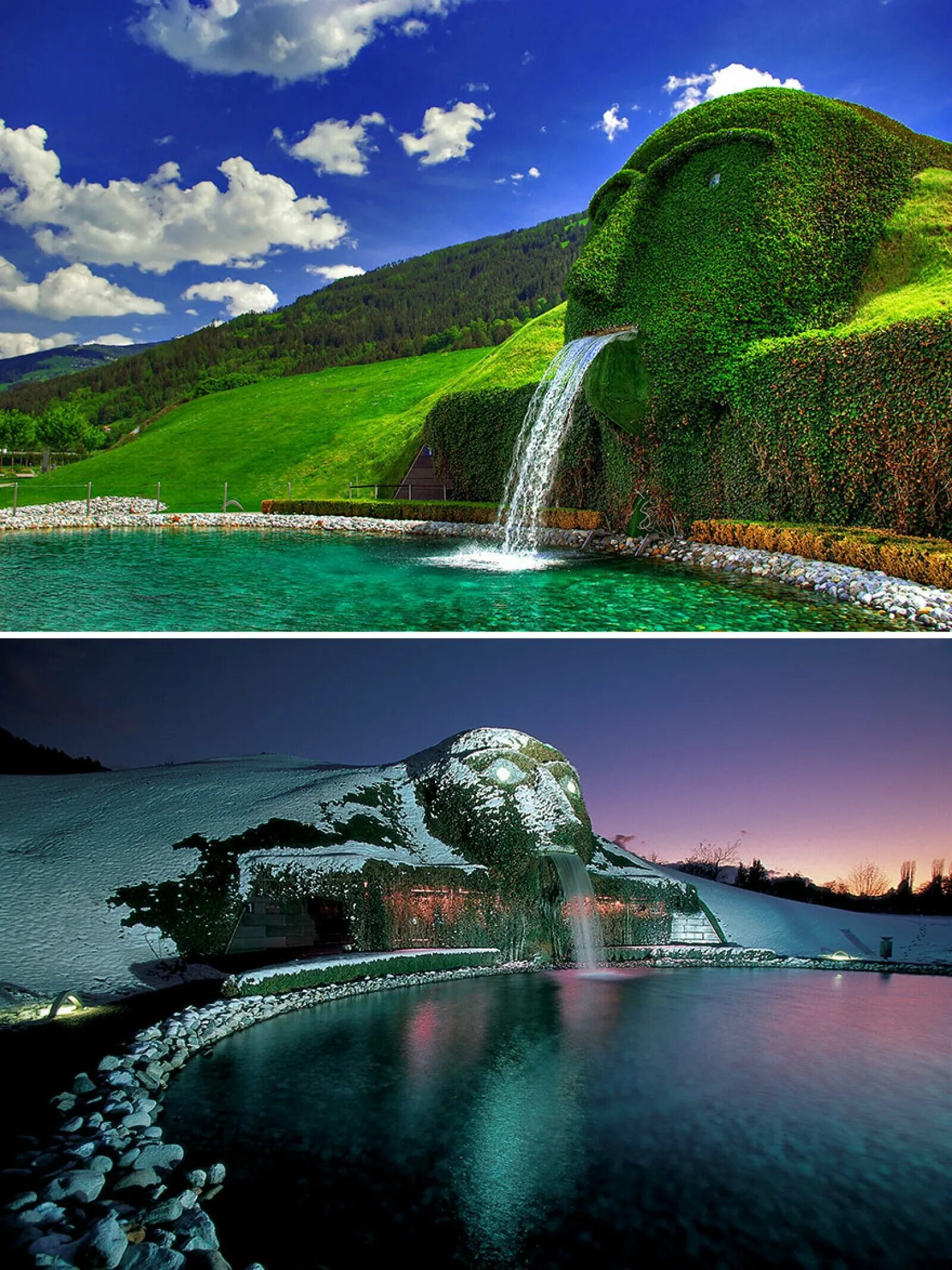 Считается одной из самых интересных. Фонтан Сваровски Инсбрук Австрия. "Гигант", Ваттенс, Австрия. Красивые места.