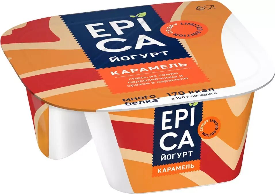 Epica crispy кокос. Epica crispy карамель. Epica crispy йогурт. йогурт epica crispy карамель. Epica crispy йогурт.