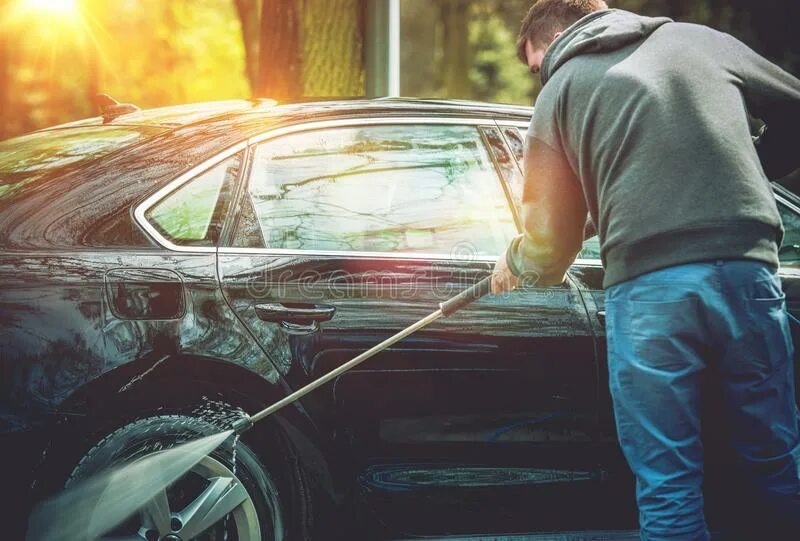 His car was washed is washed