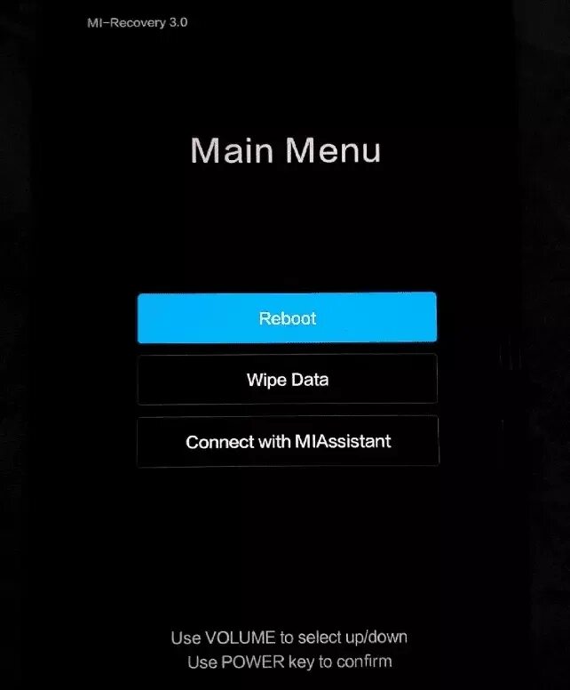 Reboot на телефоне что делать. Рекавери меню Сяоми. Рекавери wipe data. Main menu wipe data. Wipe data меню.