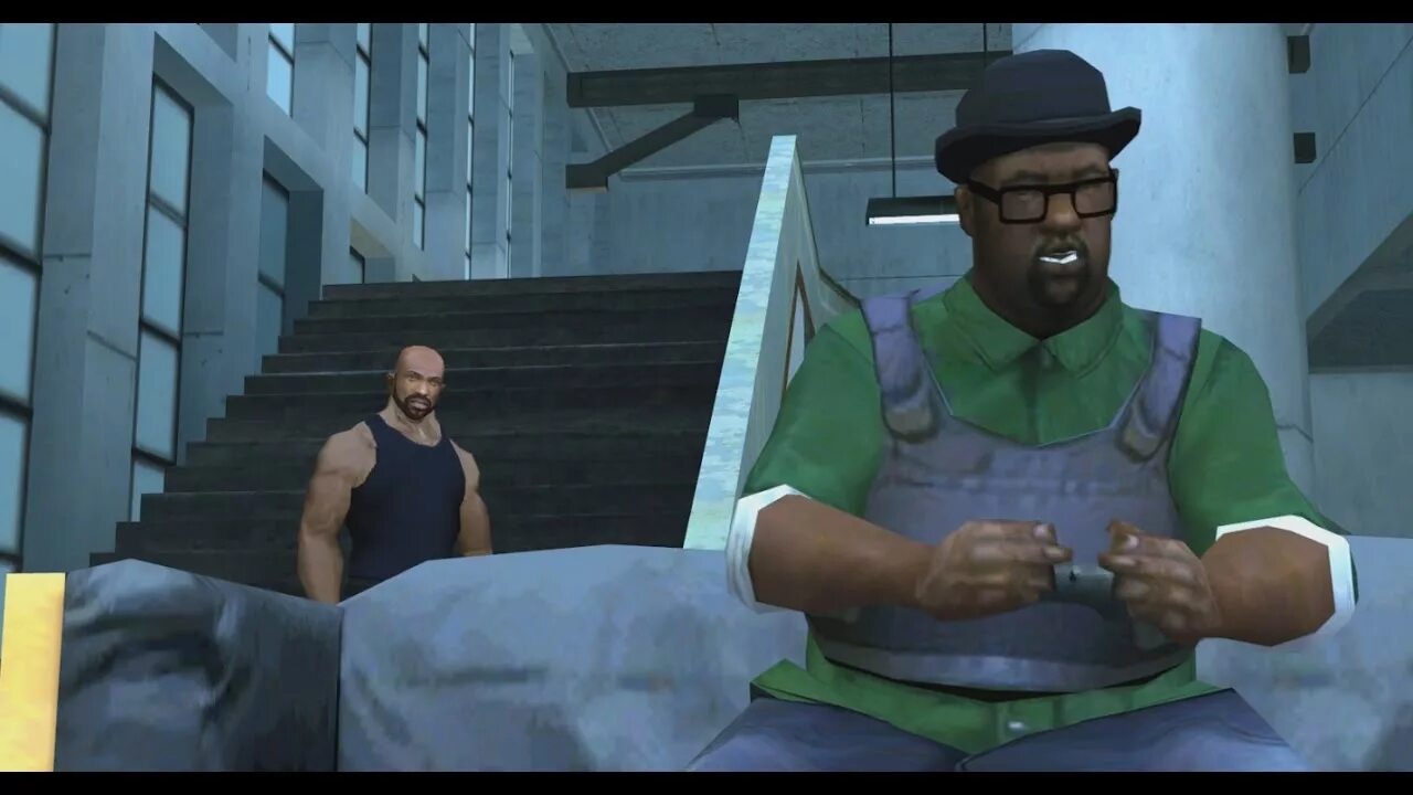 Gta san andreas definitive android. Биг смоук. gta san andreas финал. сиджей убил биг смоука. биг смоук гта ремастер.