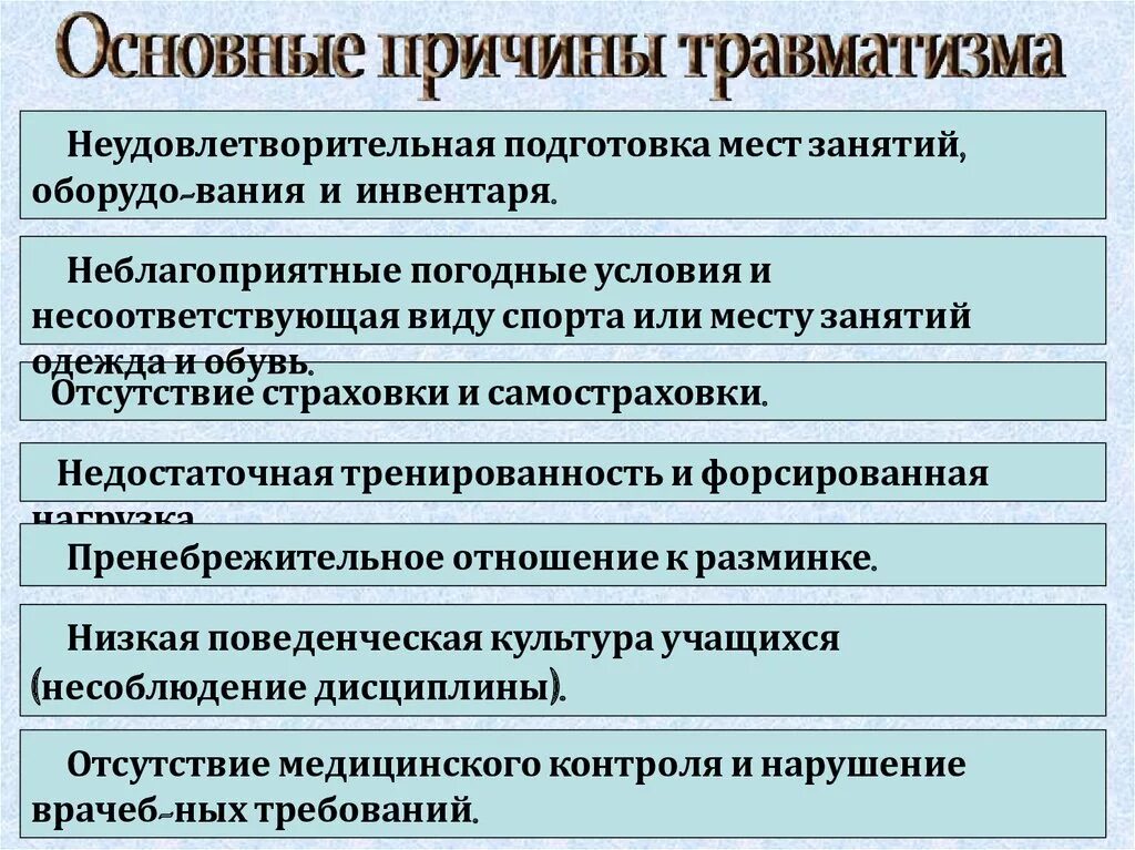 Назовите основные п. Основные причины травматизма. перечислите основные причины травматизма. основные факторы травматизма. назовите основные причины травматизма?.