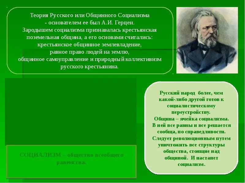 Создатель теории русского социализма. Крестьянская община зародыш социализма. Теория общинного социализма а.и Герцена. Теория русского крестьянского социализма. Создатели социализма