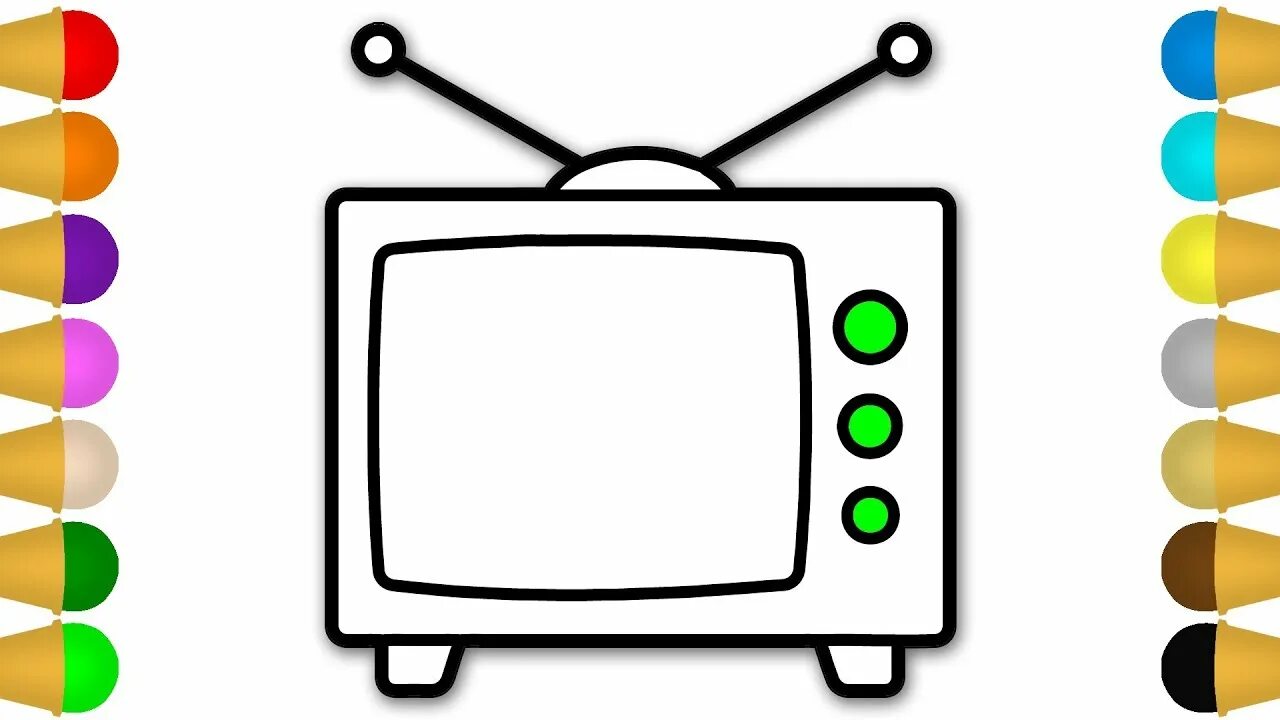 Самый простой телевизор. Раскраска телевизор. Рисование телевизор. Телевизор рисунок карандашом. Нарисованный тиливизер.