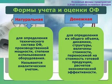 Основные фонды предприятия вывод