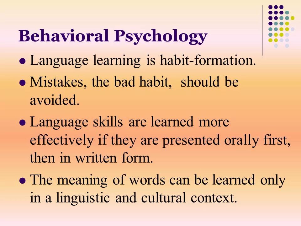 Linguistic method. Audio lingual method. audio lingual method presentation. audio lingual method of teaching english. behavioral psychology.
