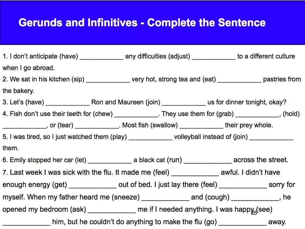 Герундий и инфинитив Worksheets. Герундий и инфинитив упражнения. Gerund Infinitive упражнения. Gerund or Infinitive упражнения. Complete the sentences using gerunds