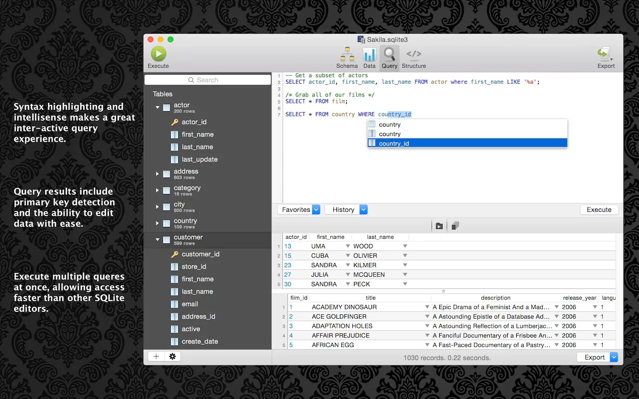 Allow once. SQLITE Editor. Программа для sqlite3. SQLPRO for SQLITE. SQLPRO Studio .80 for Macos.