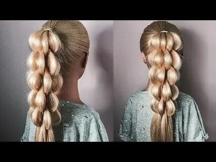 прическа с резинками на длинные волосы