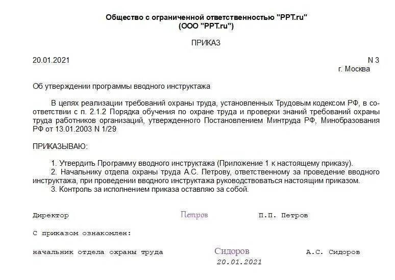 Приказа утверждение адаптированных программ. Приказ об утверждении программы вводного инструктажа по охране труда. образец приказа о проведении инструктажа по пожарной безопасности. приказ о проведении противопожарного инструктажа образец. приказ о назначении ответственного за вводный инструктаж.
