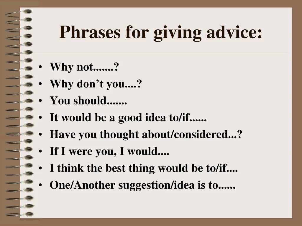 Letter of advice пример. Giving advice упражнения. Advice на английском. Giving advice phrases. Page phrase