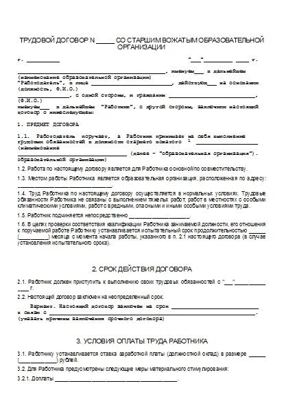 Трудовой договор в образовательном учреждении. Трудовой договор с преподавателем. Трудовой договор вожатого. Трудовой договор с вожатым.