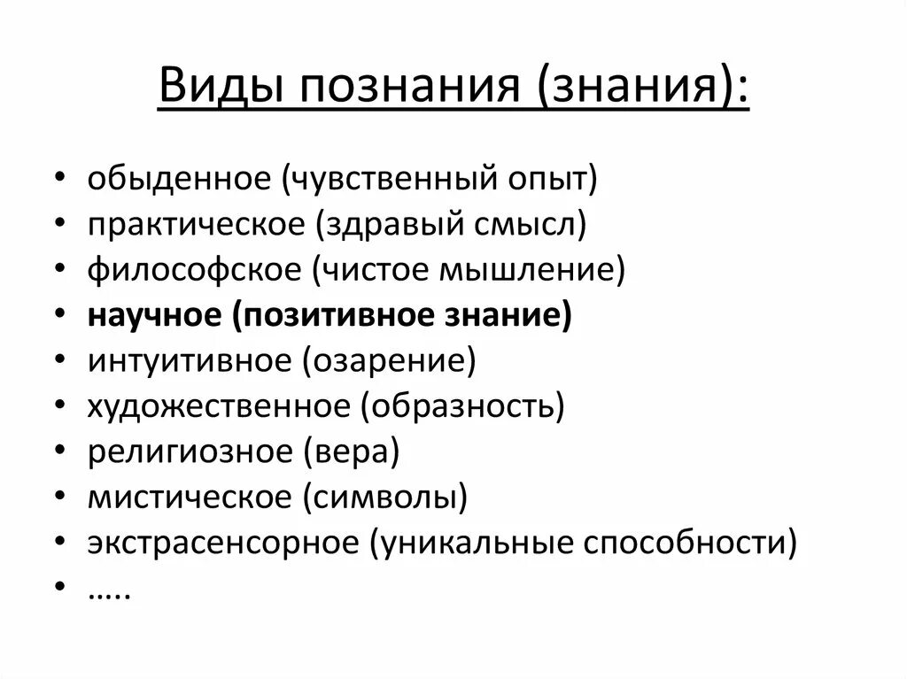 Виды познания. Виды познания в философии. Виды научного познания в философии. Типы философского познания.