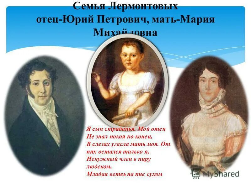 Родители м ю Лермонтова. Папа Михаила Юрьевича Лермонтова. Семья м.ю.Лермонтова. Кем был отец м