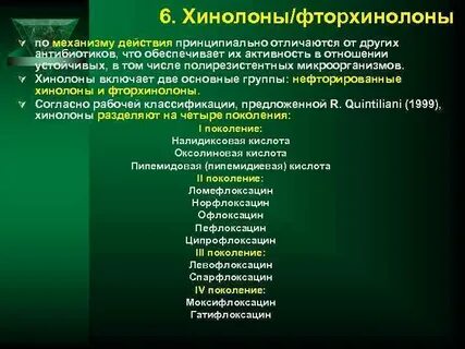 Хинолоны и фторхинолоны