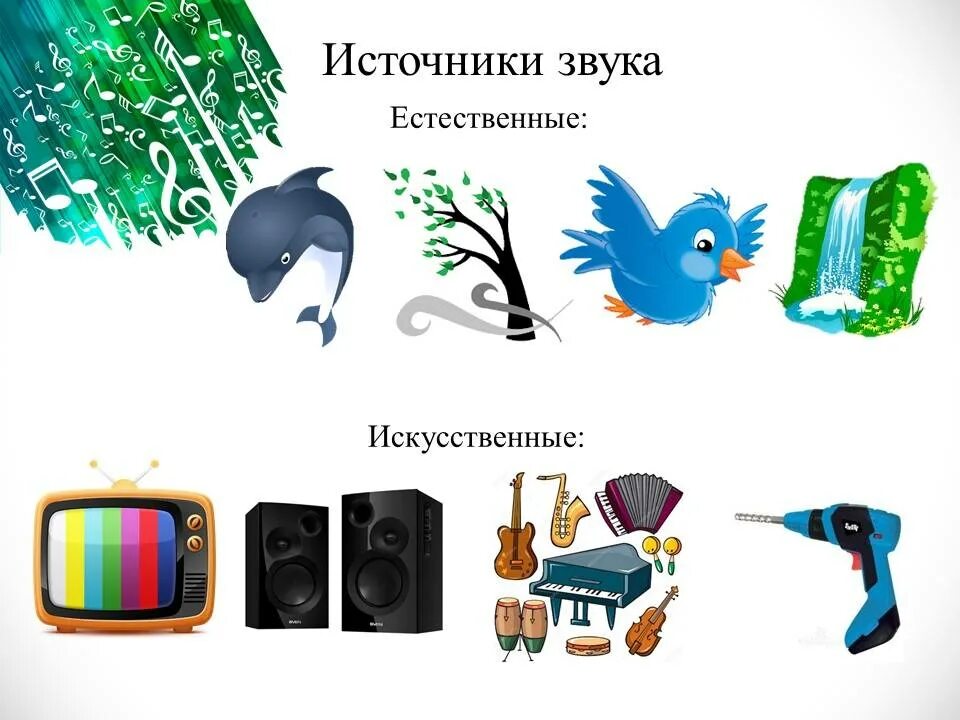 Искусственные источники звука. Естественные и искусственные источники звука. Искусственные звуки. Естественные звуки