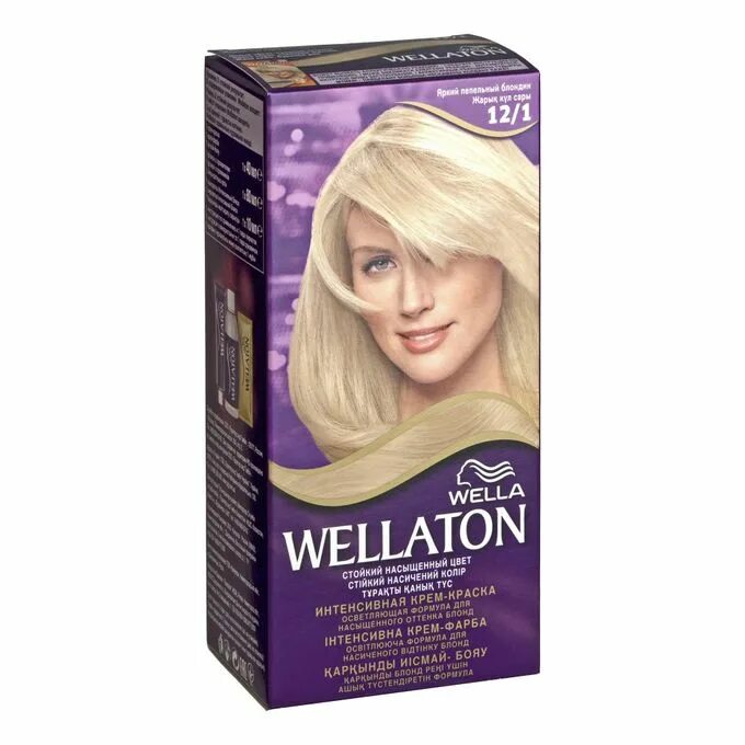 Краска 12 0. Wellaton 12/1 краска краска. Веллатон краска для волос 12.1. Пепельный блондин краска велла тон для волос веллатон. Веллатон краска оттенки12/1.