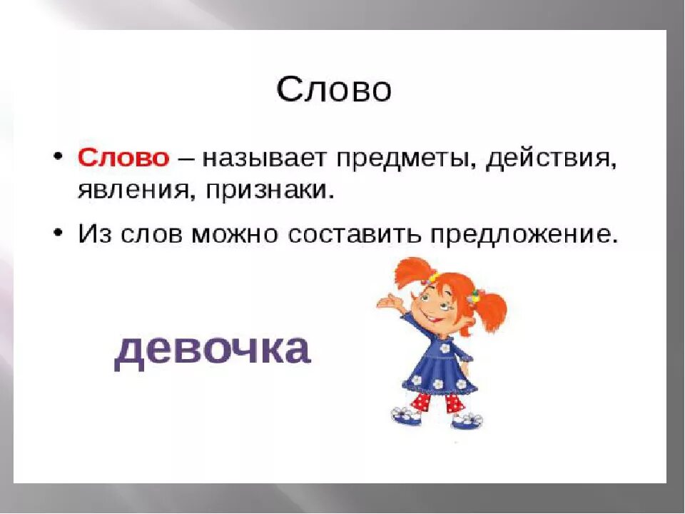 Можно покороче объяснить. Слово это 1 класс определение. Слово. Совол. Слова для 1 класса.