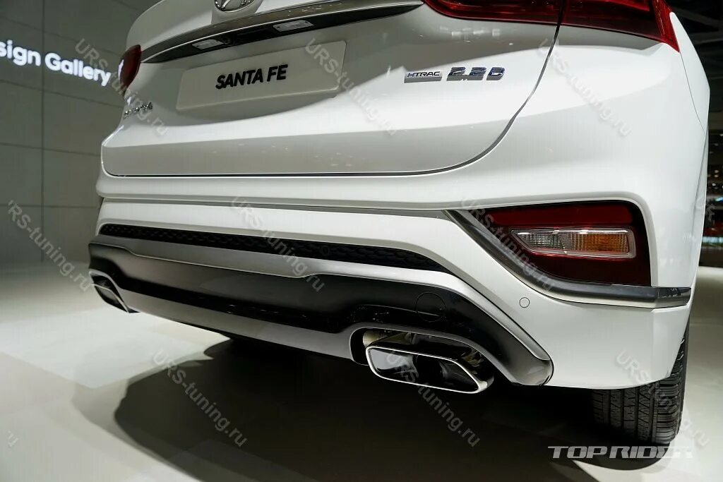 Молдинг заднего бампера и ПТФ Safe K-518 Chrome на Hyundai Santa Fe 3 (DM)