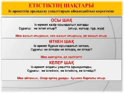 Етістіктің шақтары