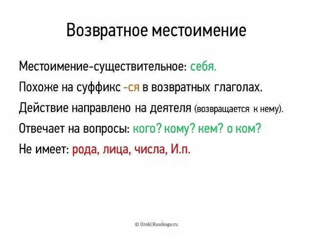 Самостоятельно подберите притяжательное местоимение осенью 1832. Возвратные местоимения 6 класс. Возвратные местоимения в русском языке. Местоимения 6 класс. Возвратные местоимения в русском языке 6 класс.