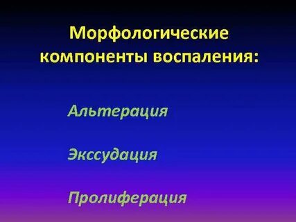 Компоненты воспаления