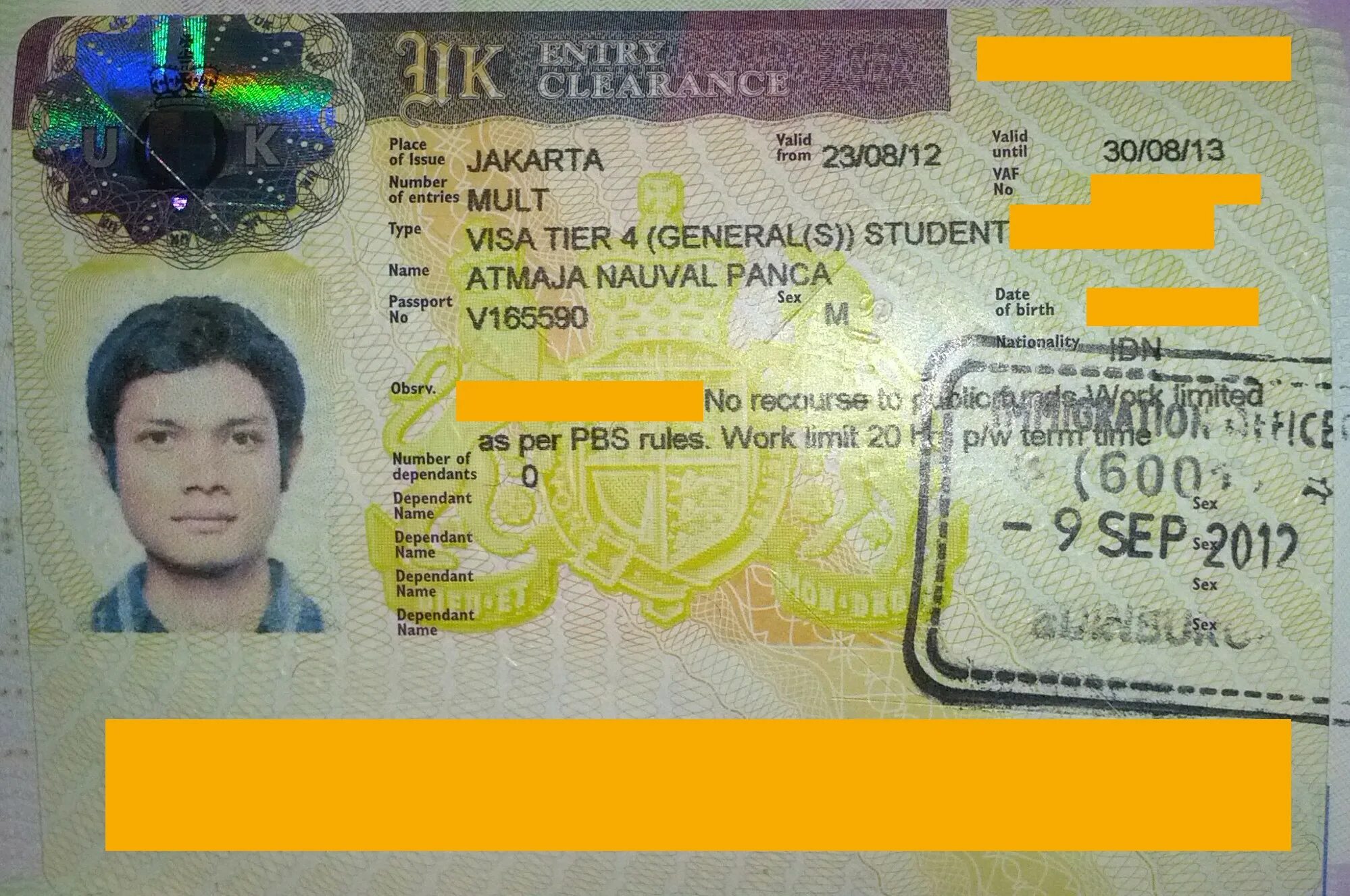Date of issue