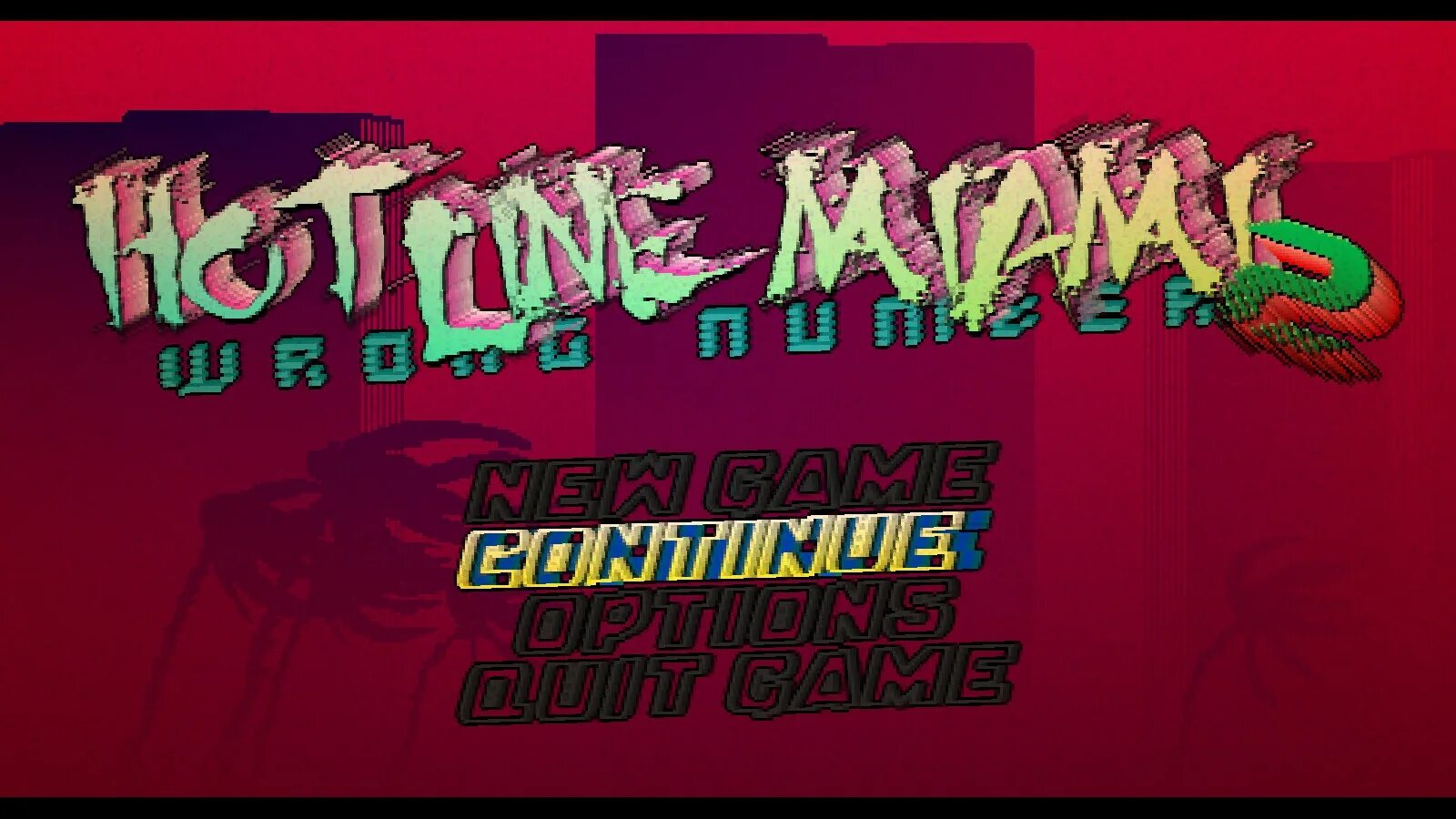 Hotline Miami 2. Hotline Miami главное меню. Hotline Miami загрузочный экран.